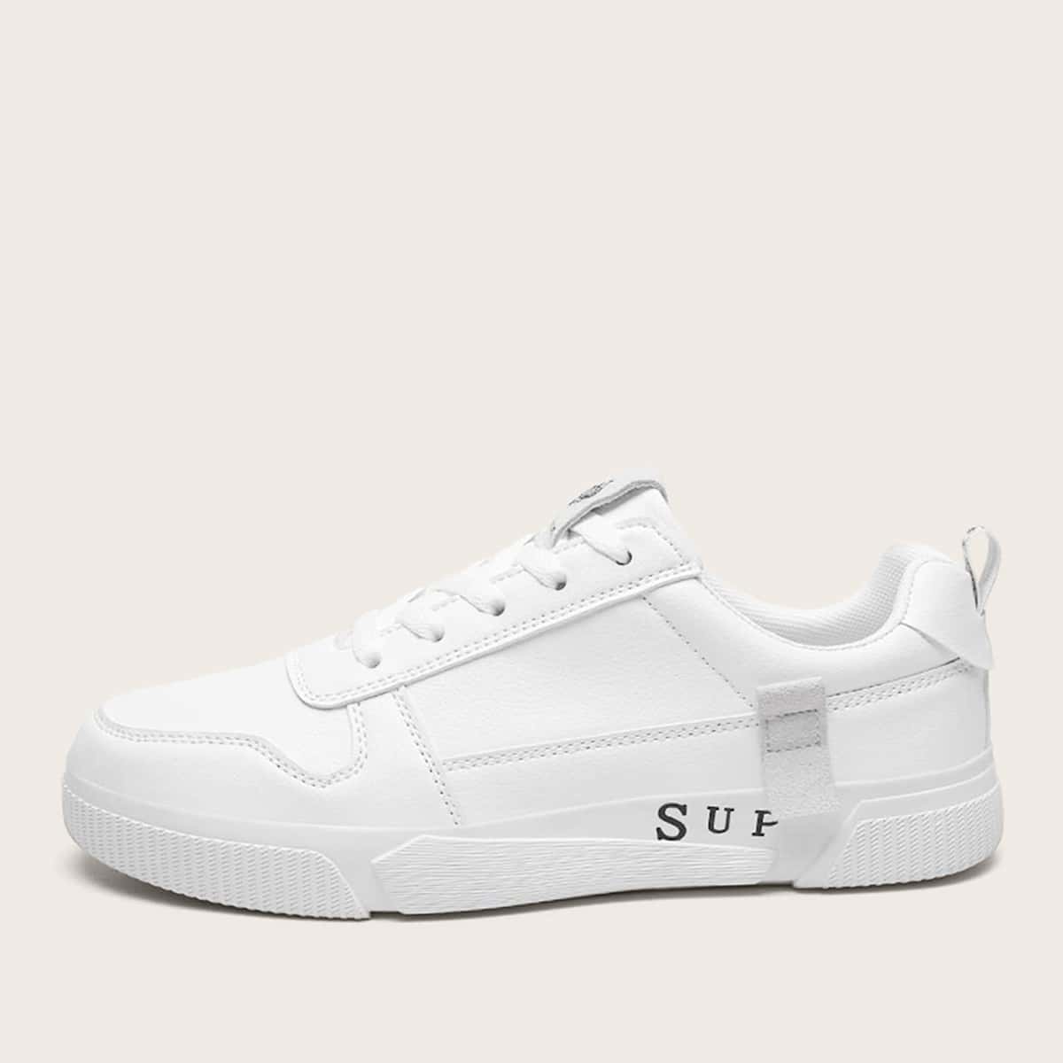 

Guys Letter Graphic Lace-up Front Sneakers, White