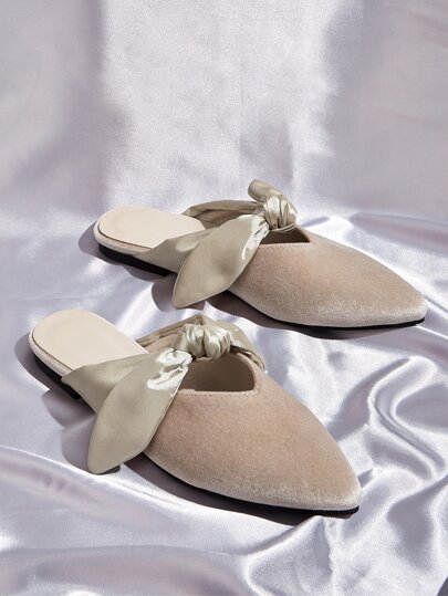 Bow Decor Flat Mules