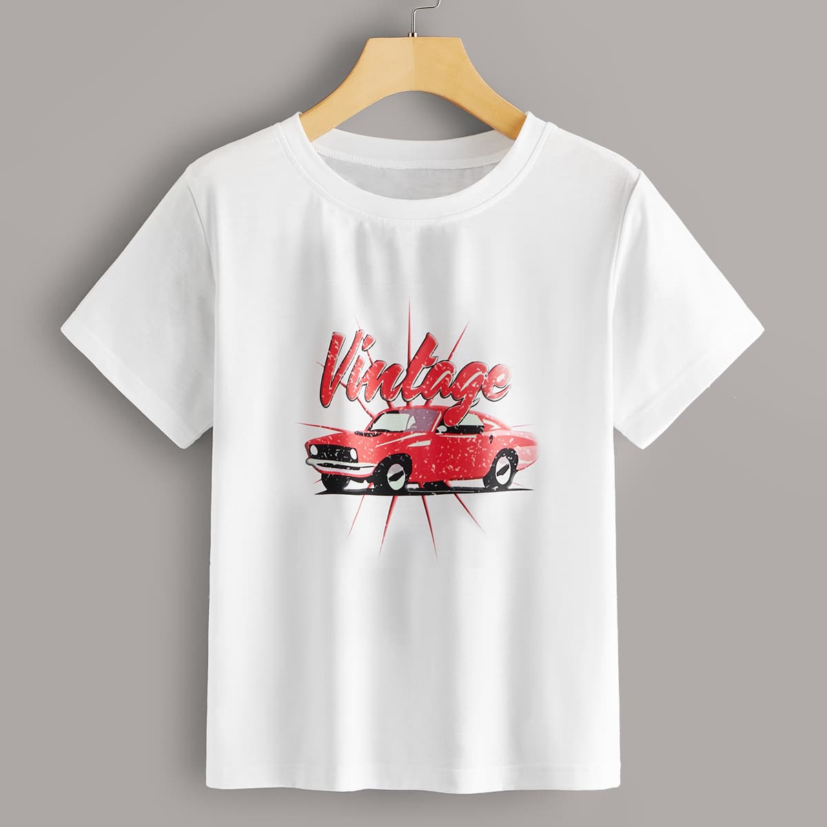 

Letter & Car Graphic White Tee