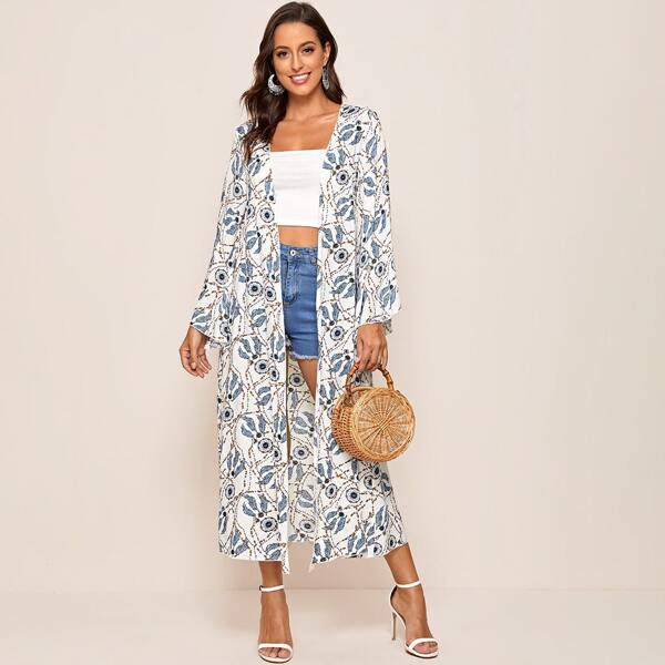 

Dreamcatcher Print Longline Kimono, Multicolor