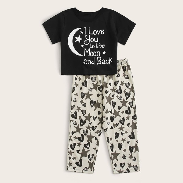 

Toddler Boys Slogan & Geo Print PJ Set, Multicolor