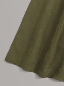 素色t恤和前紐扣腰帶半身裙 - 彩色 - 查看 4