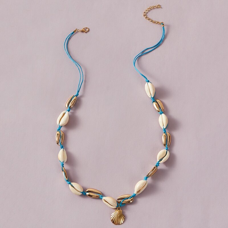 

1pc Shell Decor String Necklace, Multicolor