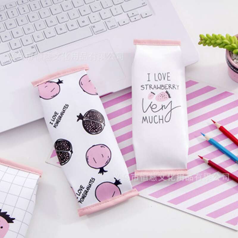 

1pc Strawberry Milk Pencil Bag