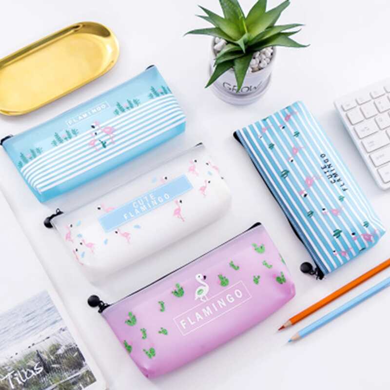 

1pc Flamingo Pencil Bag, Multicolor