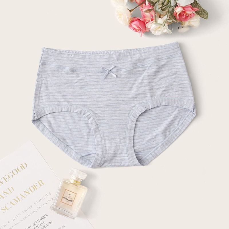 

Striped High Waist Panty, Grey