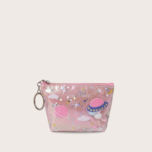 

Girls Planet Print Purse, Pink