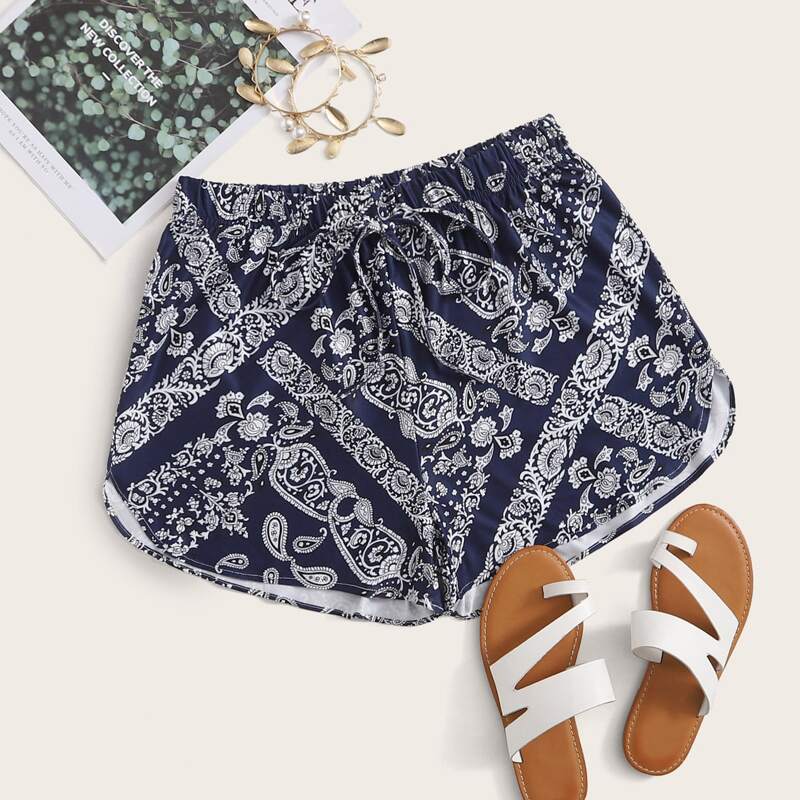 

Tribal Print Shorts, Navy blue