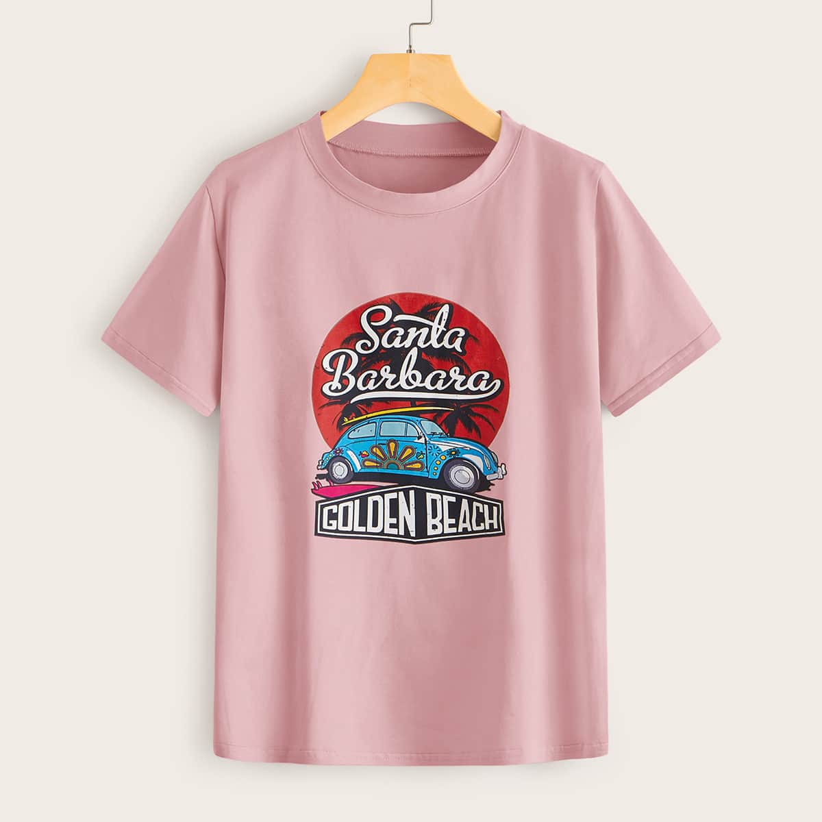 

Car Graphic Pink Tee