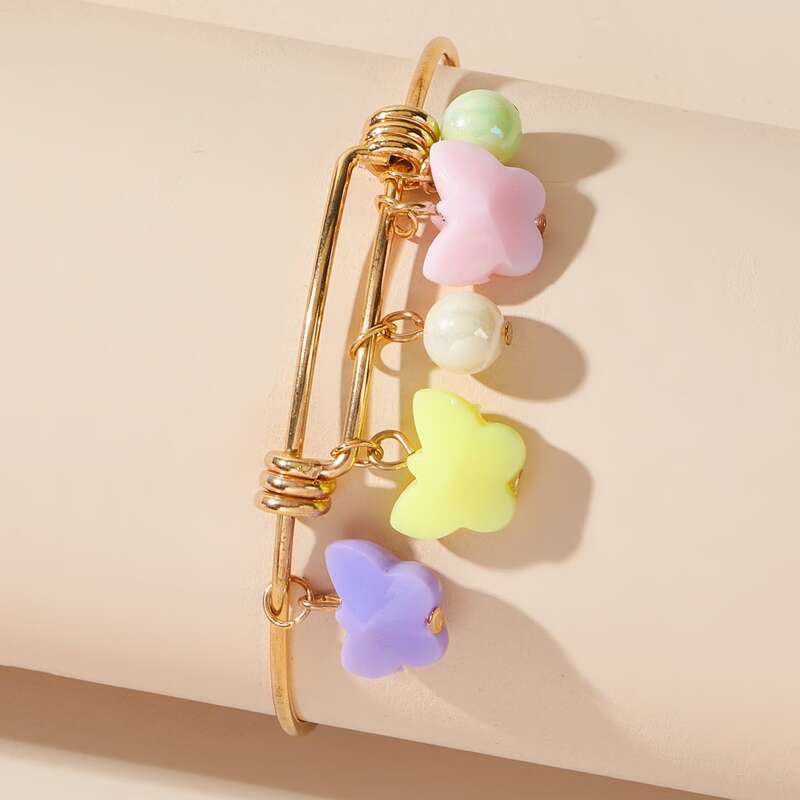 

1pc Butterfly Charm Bracelet, Multicolor