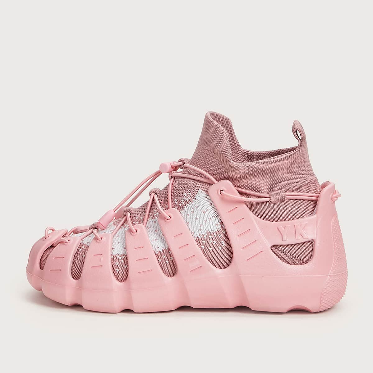 

Lace-up Front Wide Fit Sneakers, Pink