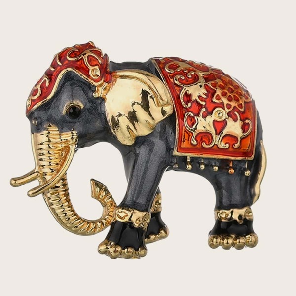 

Брошь в форме слона 1шт, Многоцветный