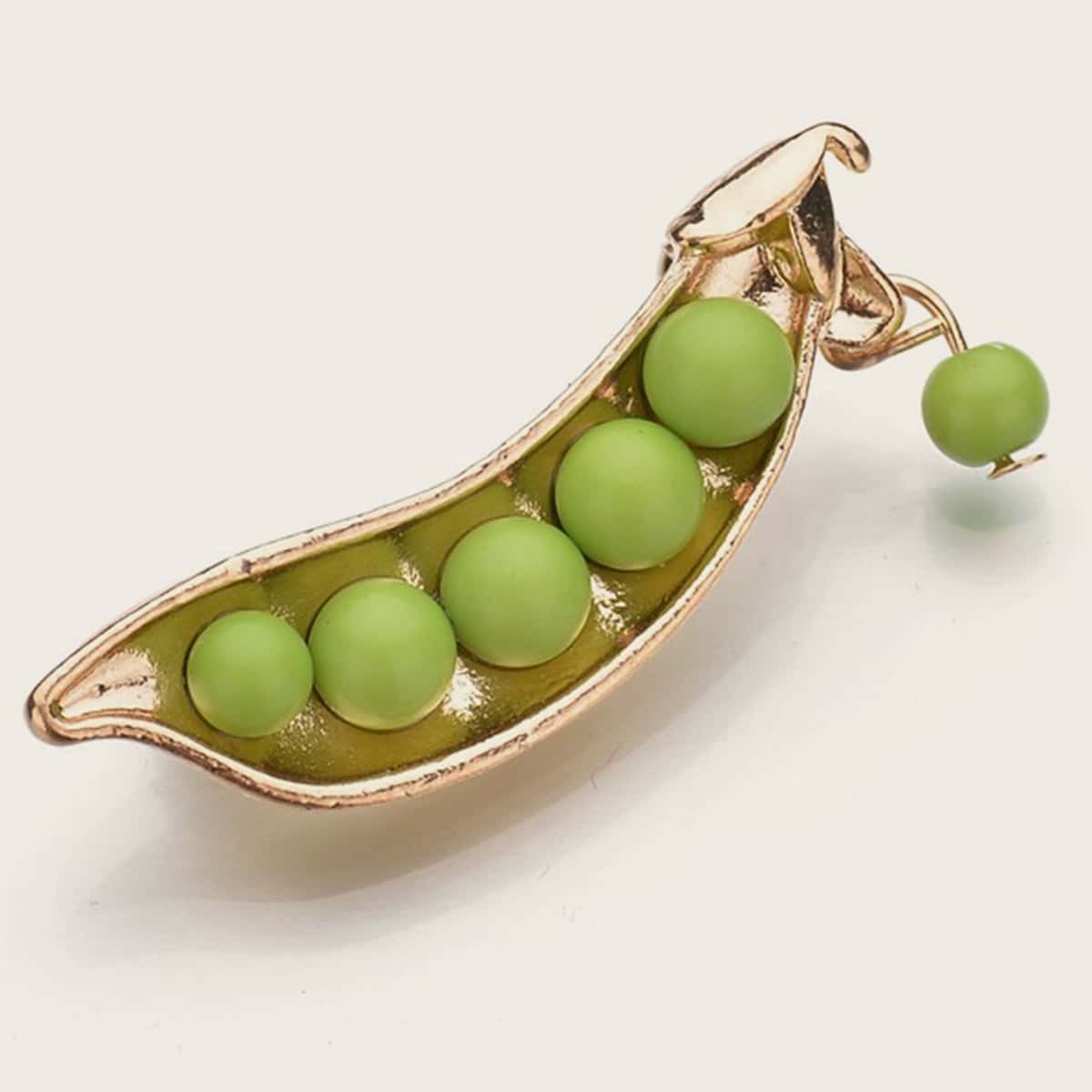 

1pc Pea Pod Design Brooch, Multicolor
