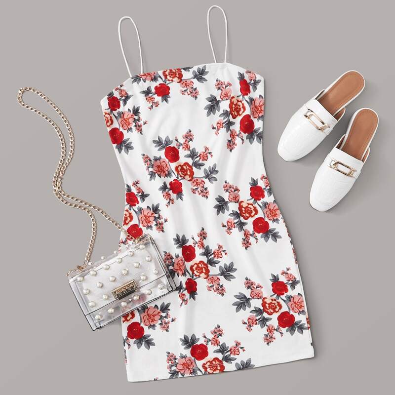 

Floral Print Slip Dress, Multicolor
