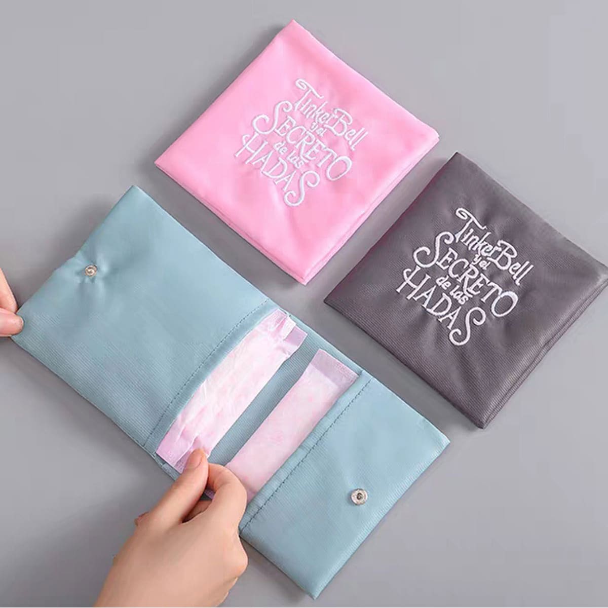 

1pc Letter Embroidery Storage Bag, Multicolor