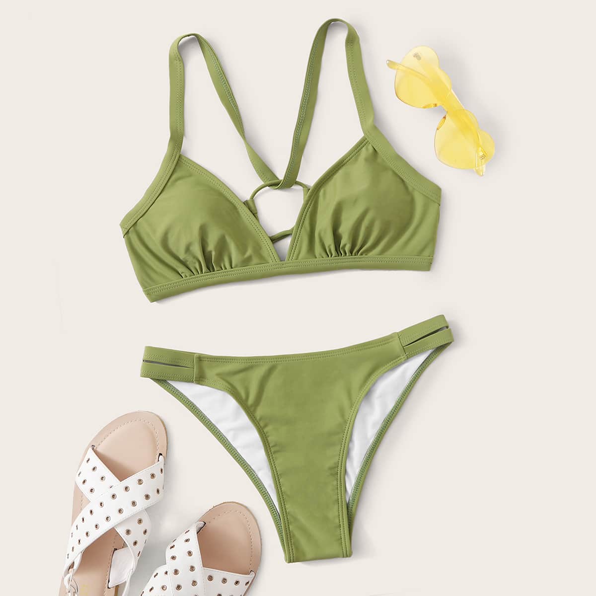 

Tie Back Bikini Swimsuit, Green