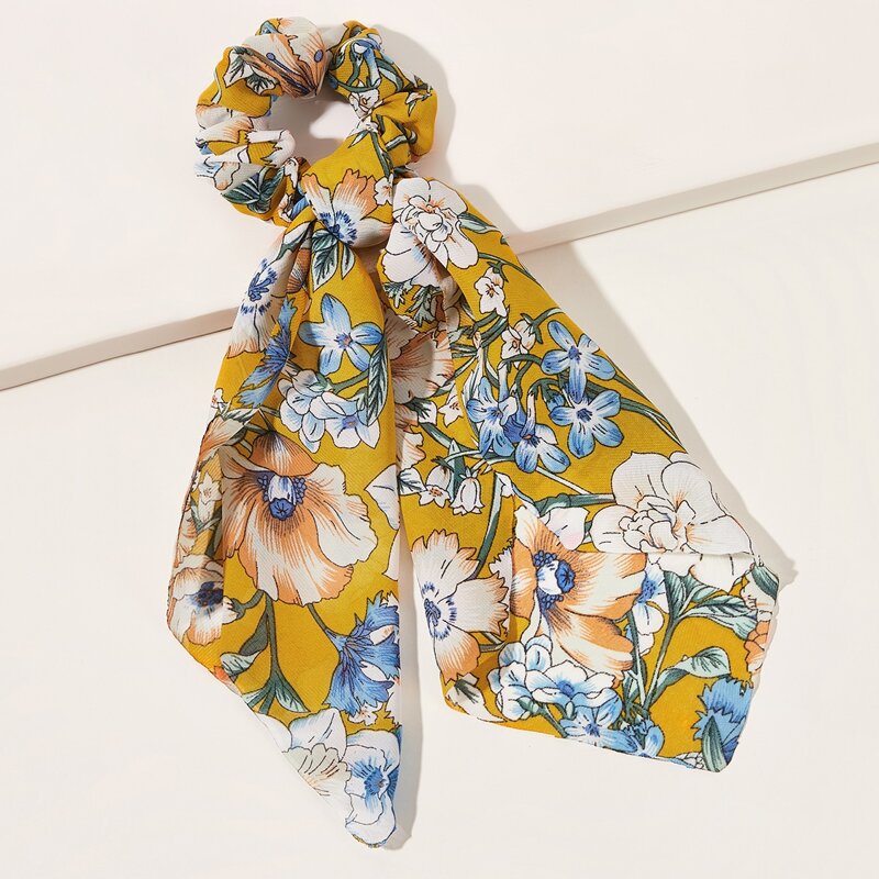 

Floral Pattern Scrunchie Scarf, Multicolor