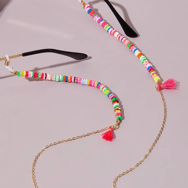

Tassel Decor Beaded Glasses Chain, Multicolor