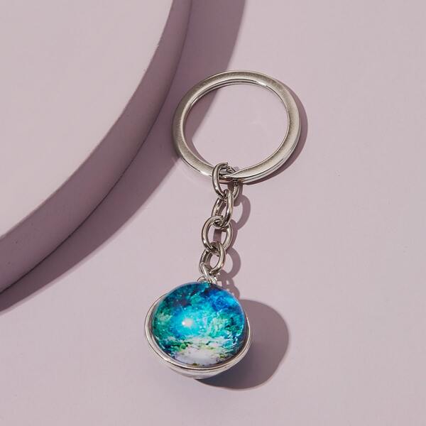 

Planet Charm Keychain, Blue