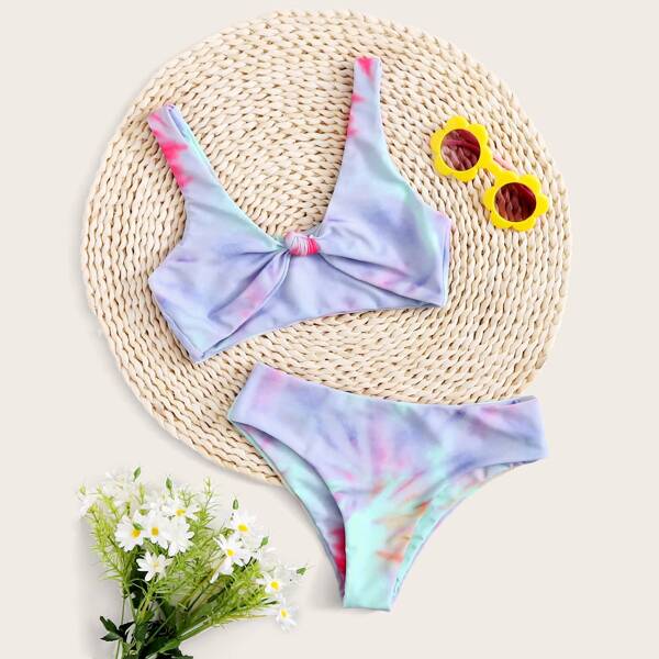 

Girls Tie Dye Bikini Swimsuit, Multicolor