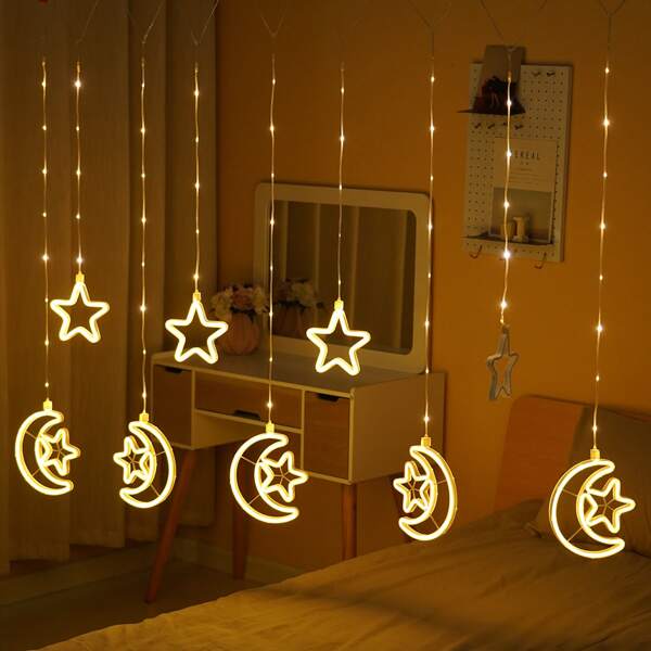 

Moon & Star Decor Hanging String Light, Yellow