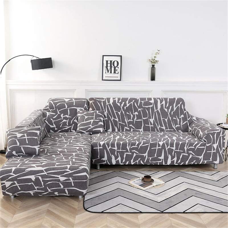 

Graphic Print Stretchy Sofa Cover Without Cushion Cover, Grey