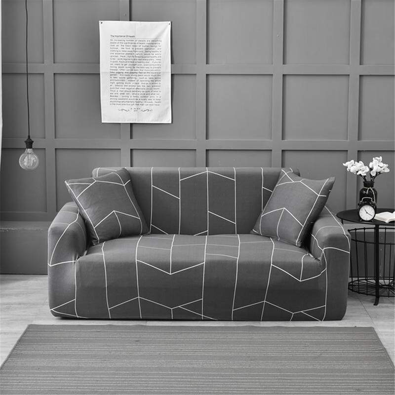 

Geometric Pattern Stretchy Sofa Cover Without Pillowcase, Grey