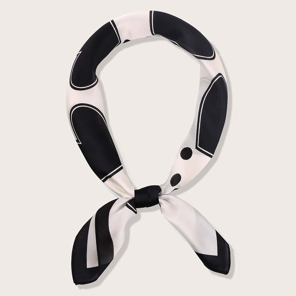 

Heart Pattern Bandana, Black and white