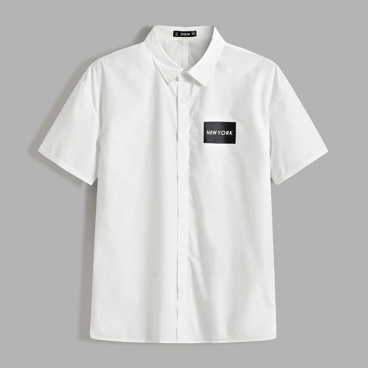 

Guys Letter Graphic Shirt, White