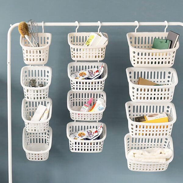 

1pc Solid Hanging Storage Basket, Multicolor