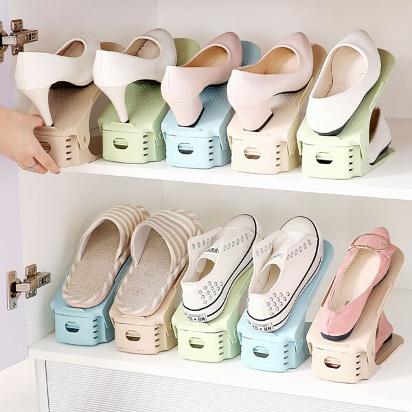 

1pc Double Layer Shoes Storage Rack, Multicolor