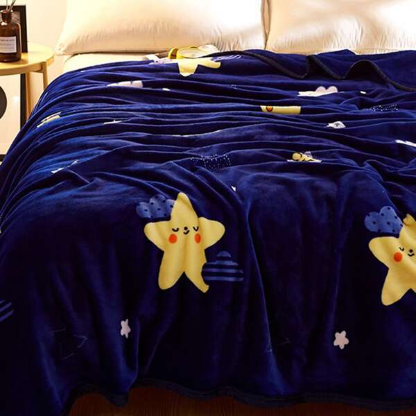 

Star Print Blanket, Navy