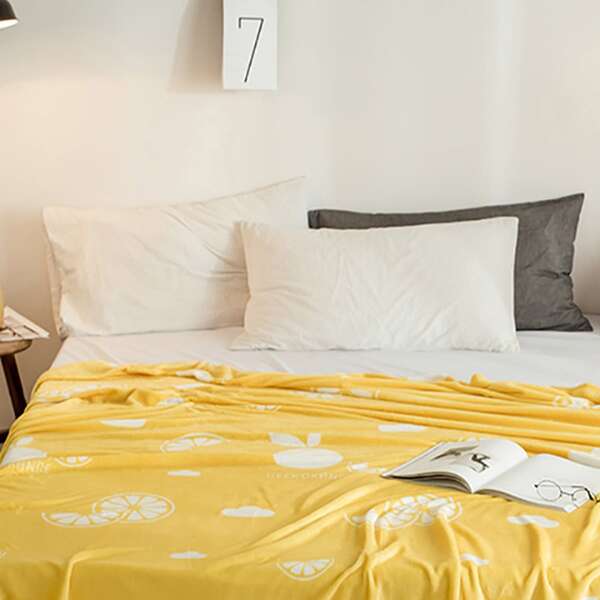 

Lemon Print Blanket, Yellow