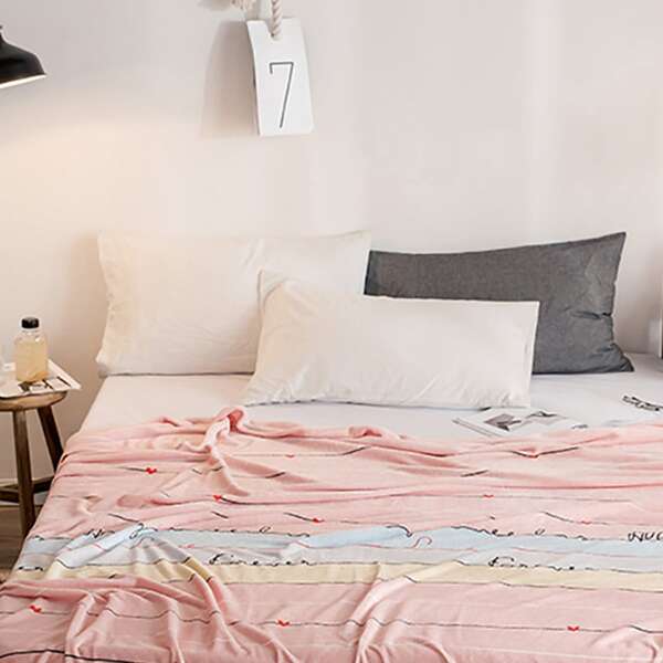 

Одеяло с принтом сердечка, Розовые