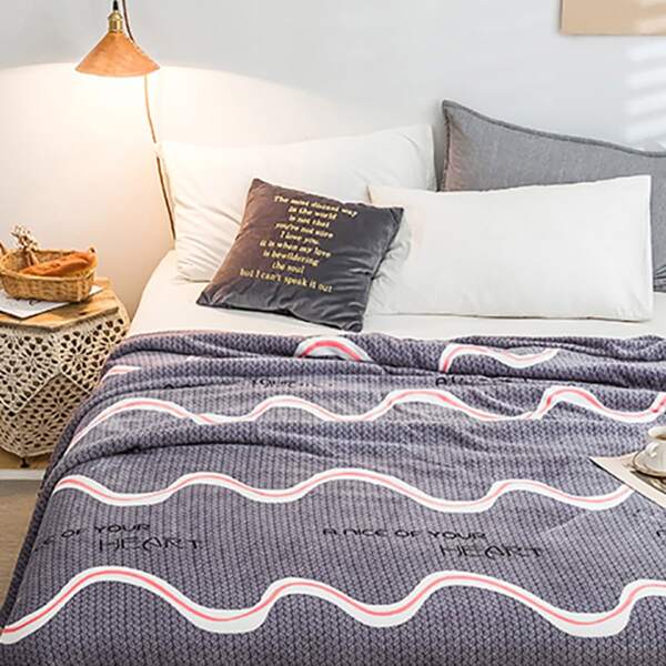 

Line Print Blanket, Grey
