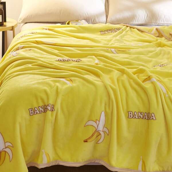 

Banana Print Blanket, Yellow