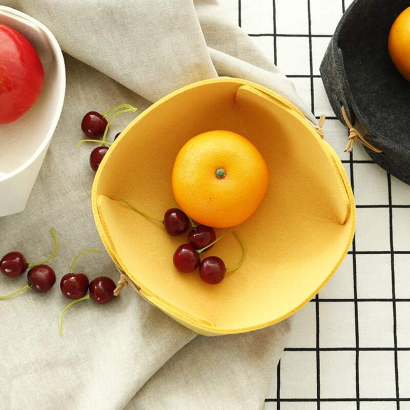 

1pc Cartoon Design Felt Storage Basket, Multicolor