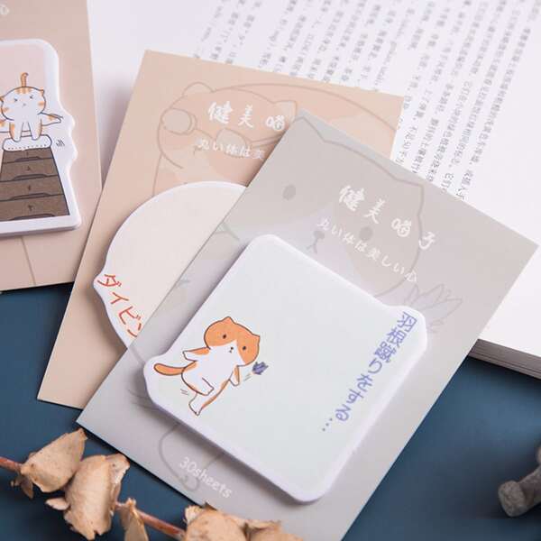 

30sheets Cartoon Cat Pattern Sticky Note