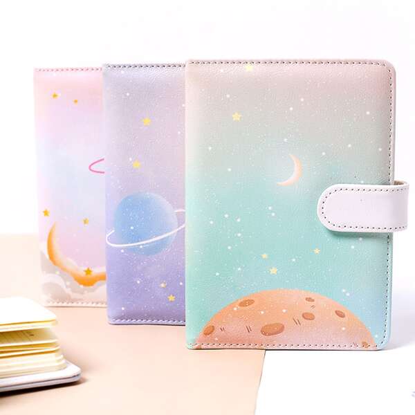 

1pc Planet Print Cover Notebook