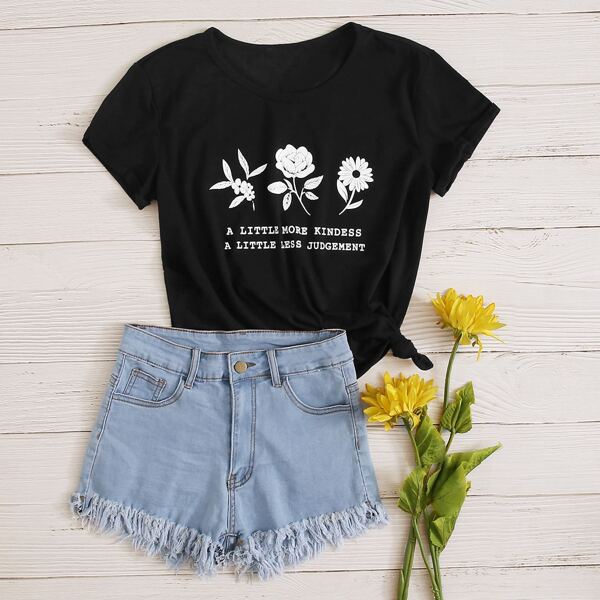 

Футболка с оригинальным принтом, Чёрный