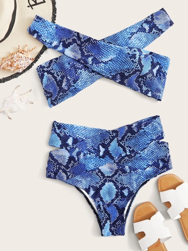 snakeskin bikini shein