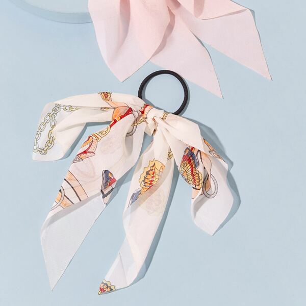 

2pcs Butterfly Pattern Bow Knot Decor Hair Tie, Multicolor