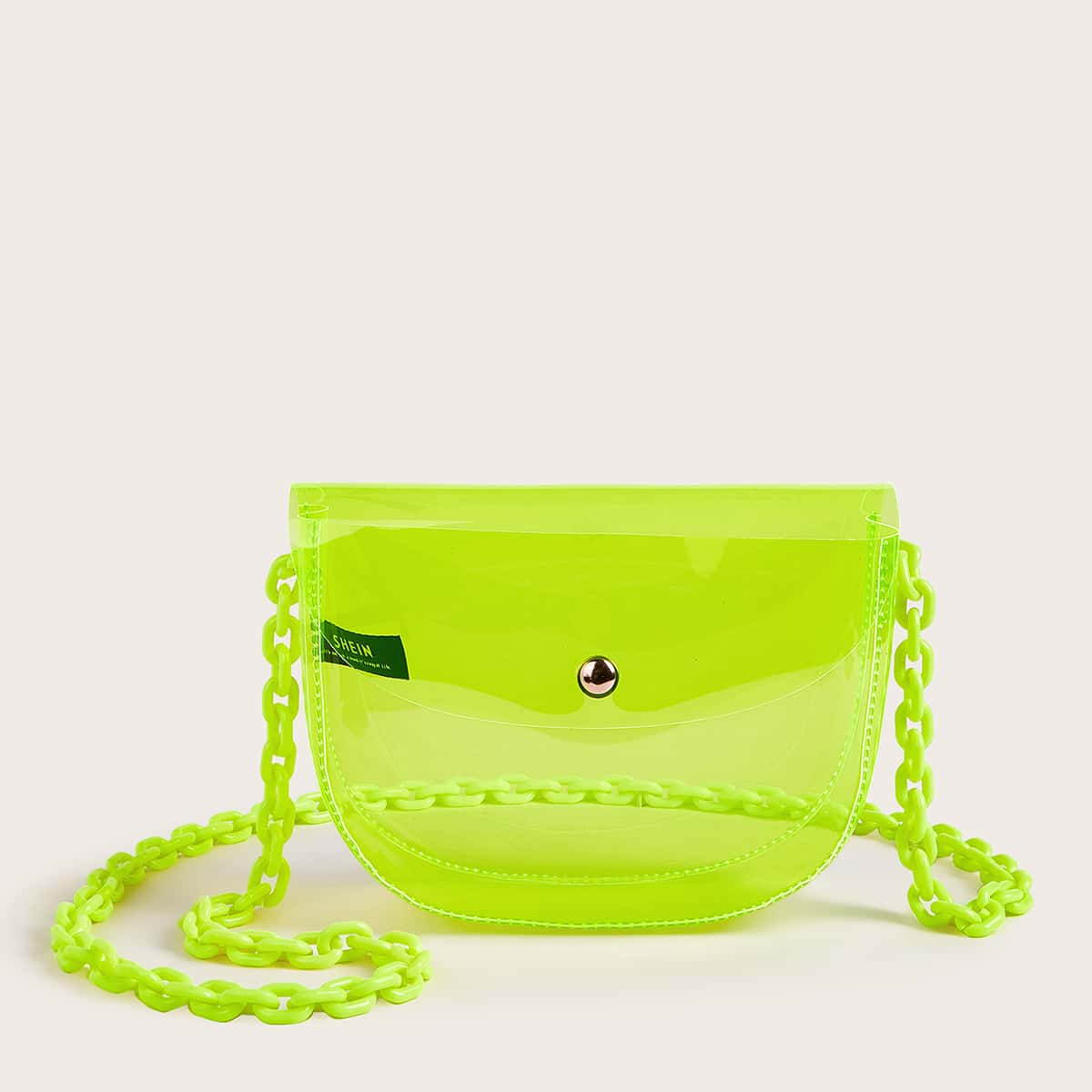 

Minimalist Flap Chain Crossbody Bag, Green bright