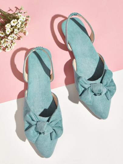 Bow Decor Point Toe Flats