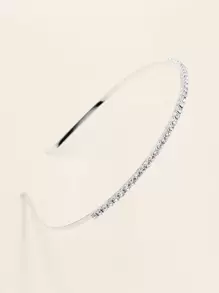 Rhinestone Decor Hair Hoop - Silver - View 1