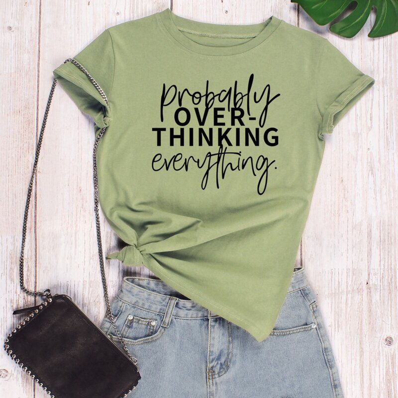 

Slogan Graphic Round Neck Tee, Army green