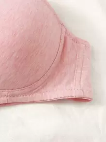 全杯子素色內衣褲套裝 - 淺粉色 - 查看 4