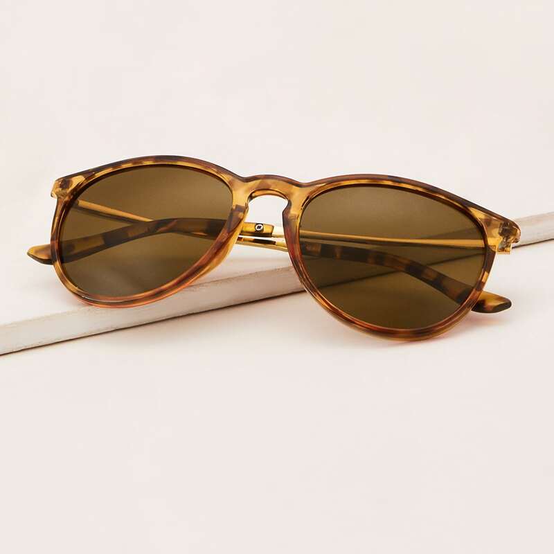 

Leopard Frame Sunglasses With Case, Brown