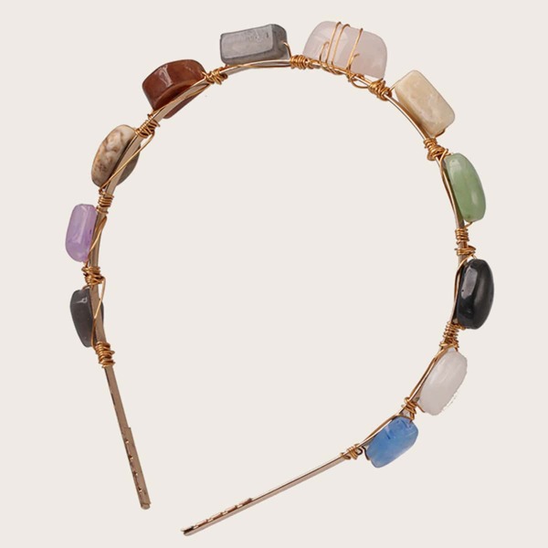 

Colorful Stone Decor Hair Hoop, Multicolor