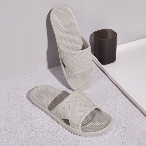 

Men Open Toe Wide Fit Sliders, Grey
